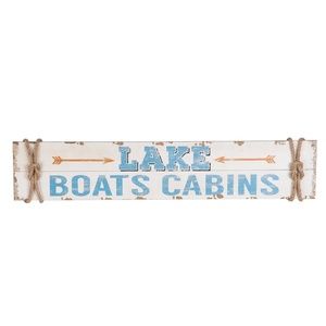 36" Wood Lake Boats Cabins Wall Plaque